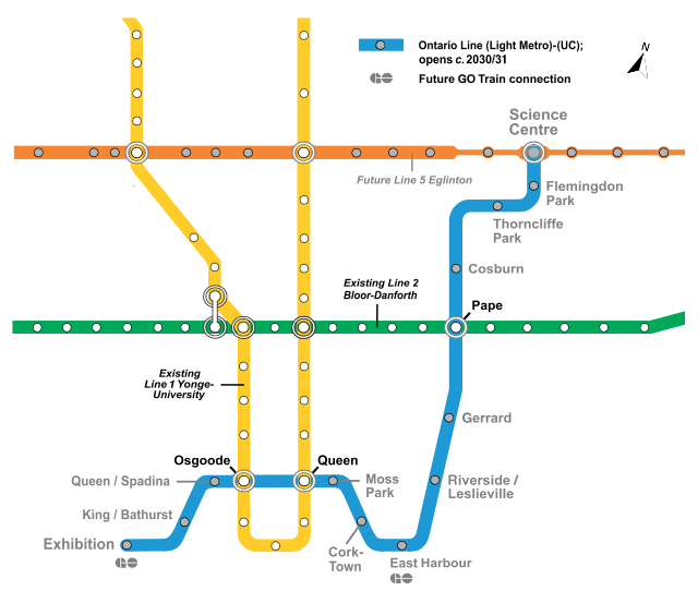 Ontario Line route.svg